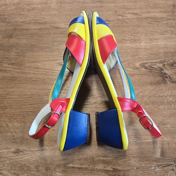 Vintage Vibrant Happy Go Lightlys By Treadeasy Multicolor Women's Sandals Size 9 - Picture 5 of 7